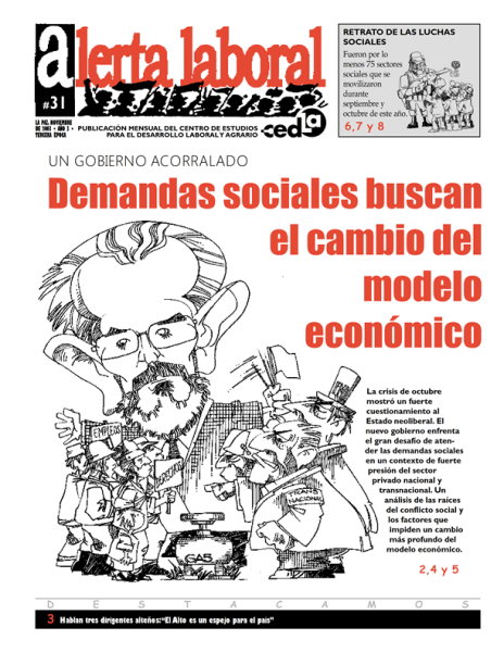 Alerta Laboral 31: Demandas sociales buscan el cambio del modelo económico